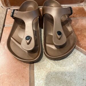 Birkenstock copper Sandals with Black Accents